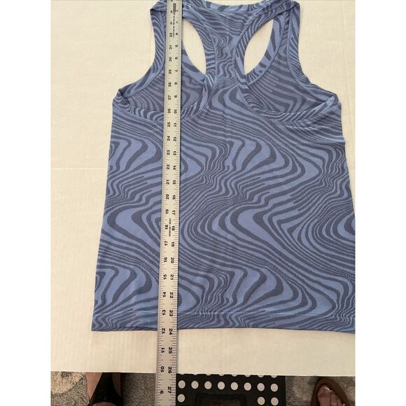 Athleta Sz Small Momentum Seamless Tank Top Blue Marble Racerback - Picture 6 of 6